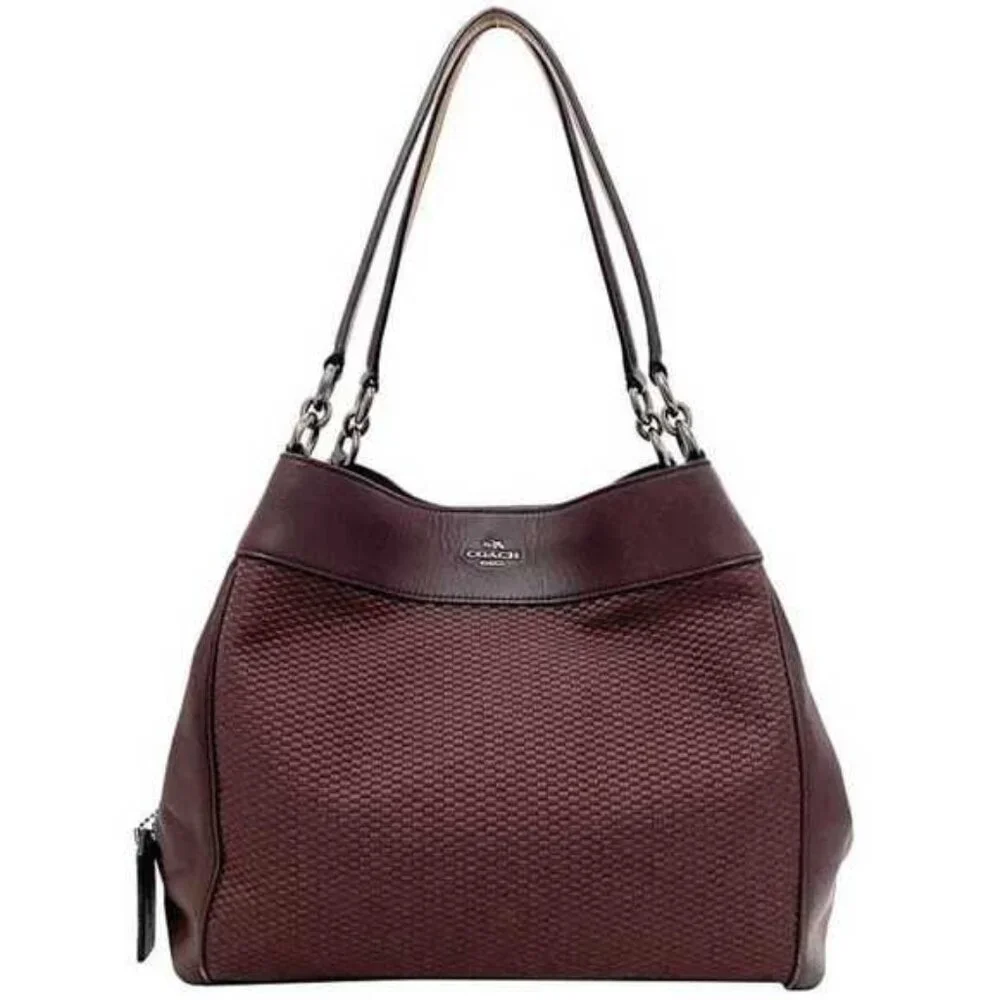Like New Coach Lexy Oxblood Burgandy Shoulder Bag Large